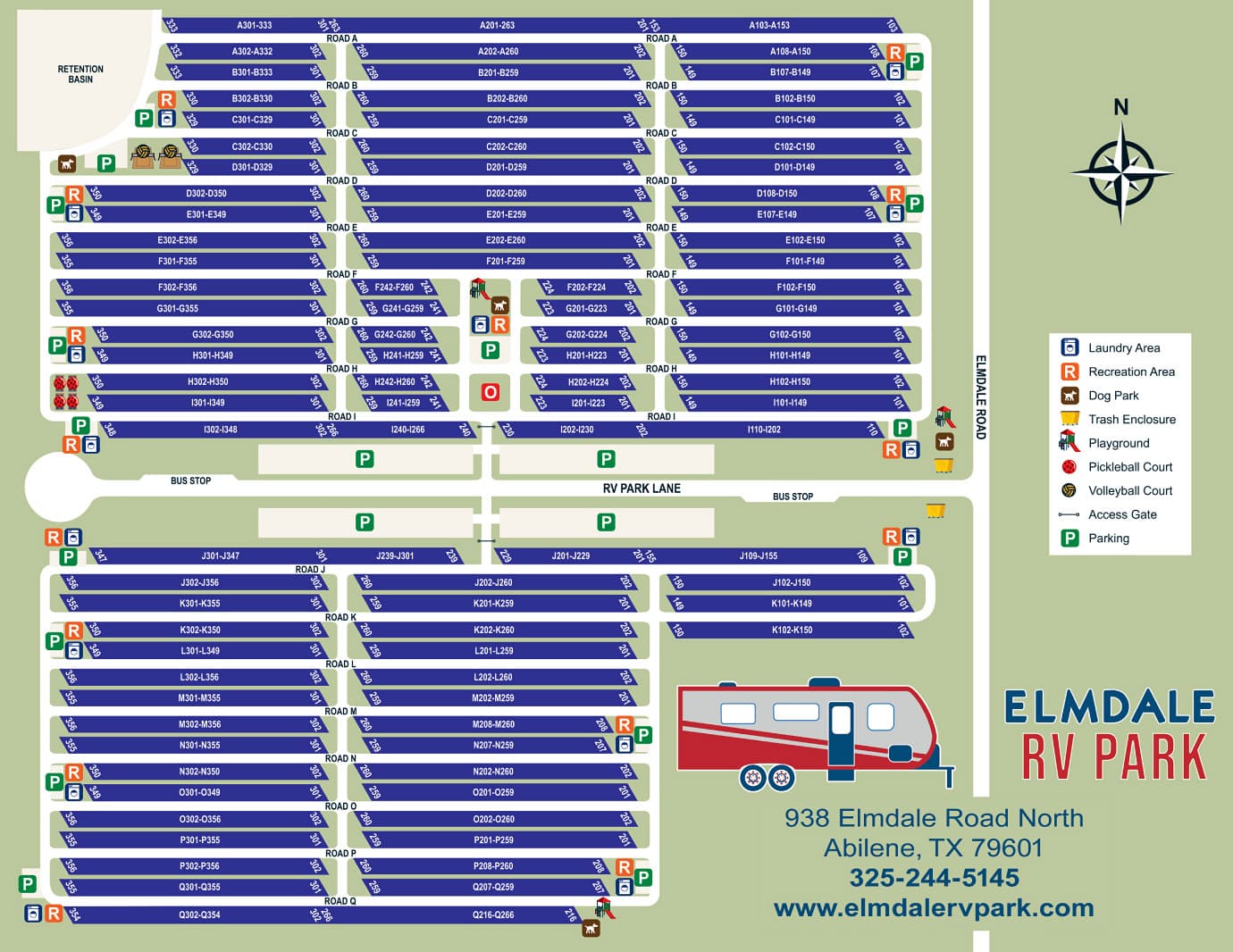 Elmdale RV Park Site Map