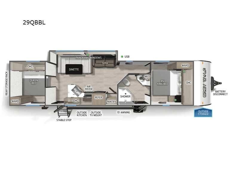 Jay Flight SLX 29QBH Floor Plan